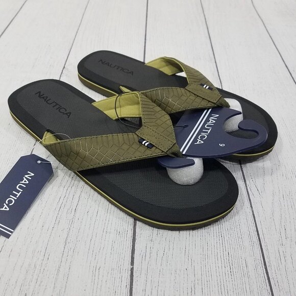 Nautica Tidor Mens Flip Flop Sandals Size 9 - Olive - Picture 1 of 5